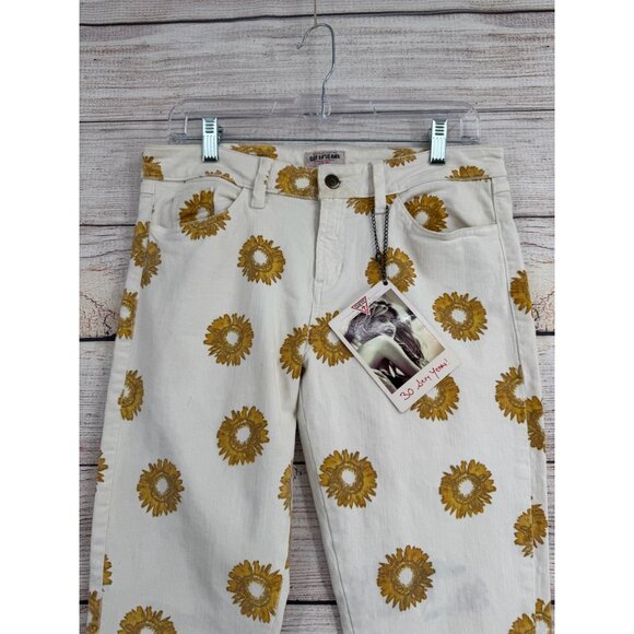 Guess 30th Anniversary Sunflower Print‎ Jeans Women's Size 30 White NEW - Picture 3 of 15